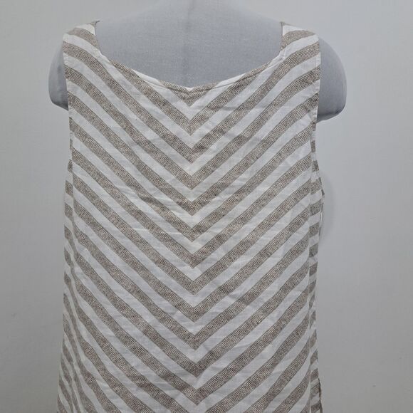 J. Jill Love Linen Boho Summer Spring Maxi Dress Large Tall Chevron Stripe - Picture 10 of 10